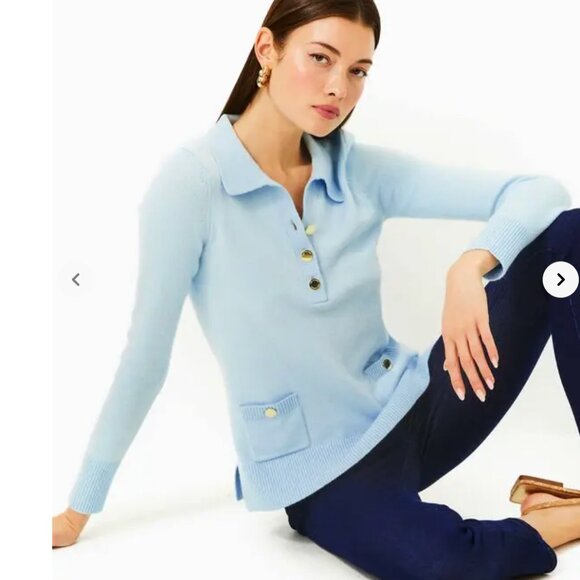 Lilly Pulitzer Jette Tunic Sweater - Bonaire Blue - Size Medium - Picture 1 of 17